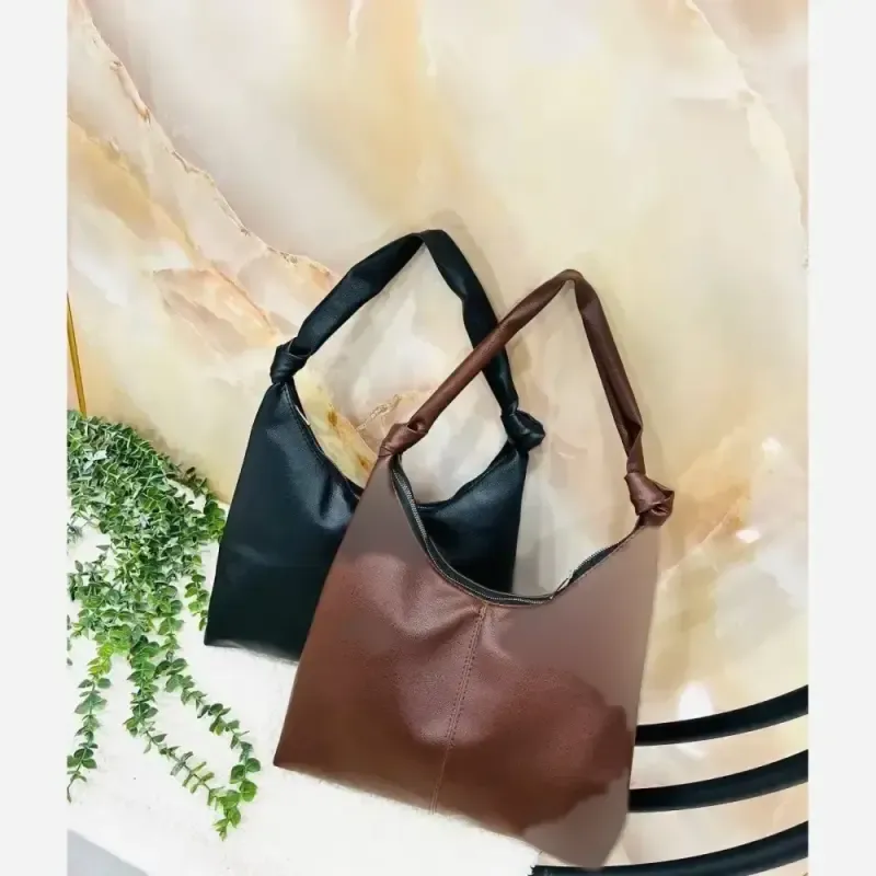 کیف زنانه بند گره وارداتی جنس شرانگ خارجی با کیف آرایش سایز 33-38