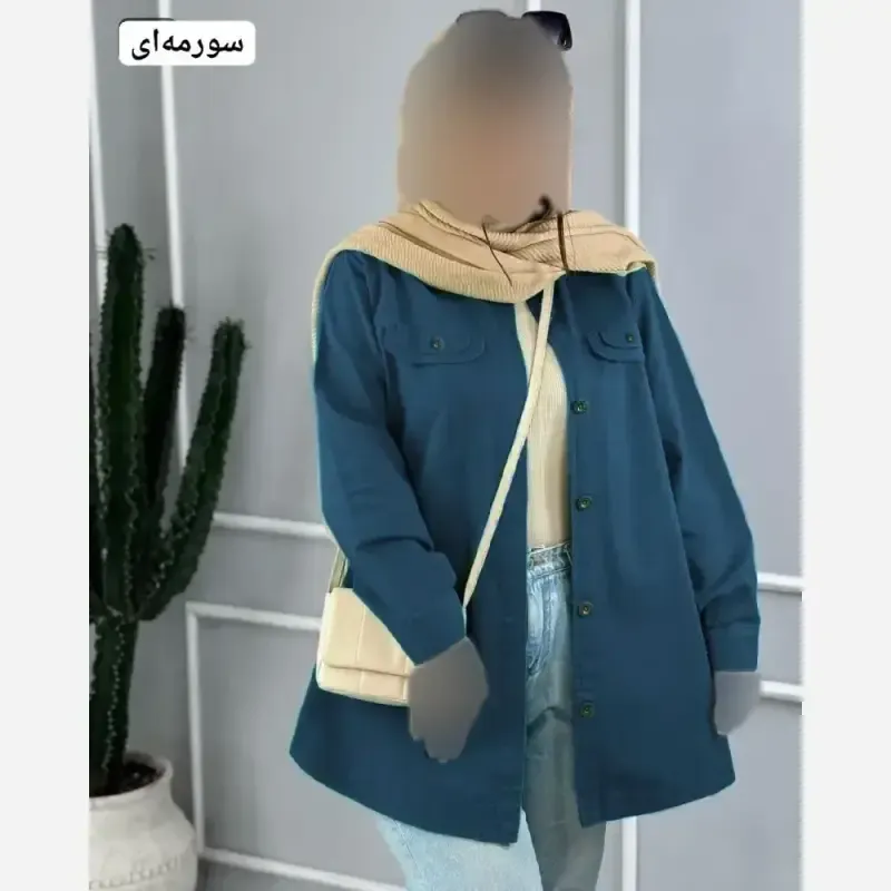 تونیک مانتویی کرسپو جلو دکمه دار مهریماه فری سایز