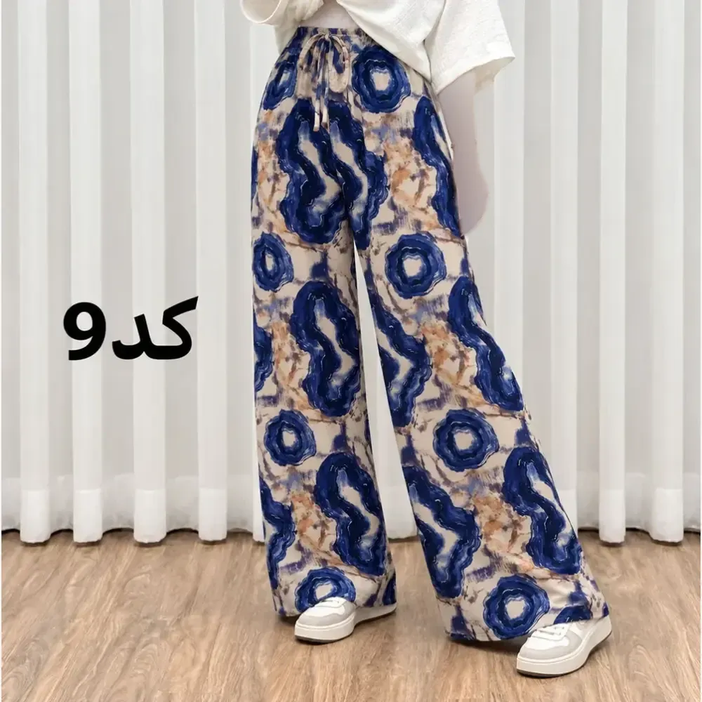 شلوار راحتی نخی پارچه خارجی فری سایز مناسب تا سایز 50