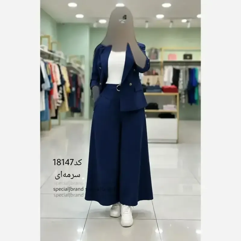 ست کت و دامن شلواری لینن زنانه مدل سارا خنک و سبک