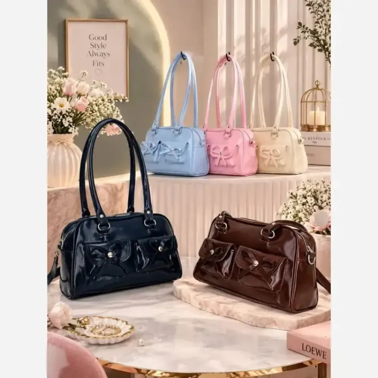 کیف دستی و جیبی زنانه مدل پاپیونی مارون سایز 25 در 15 رنگبندی متنوع