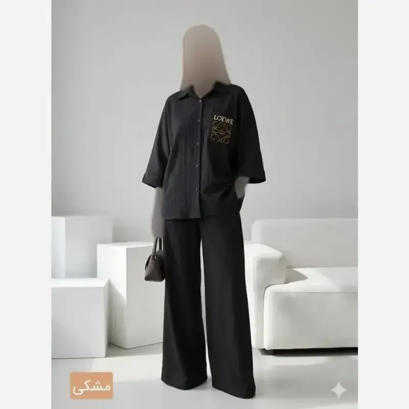 ست شومیز و شلوار لایرا سایز فری سایز 40 تا 50 درجه یک