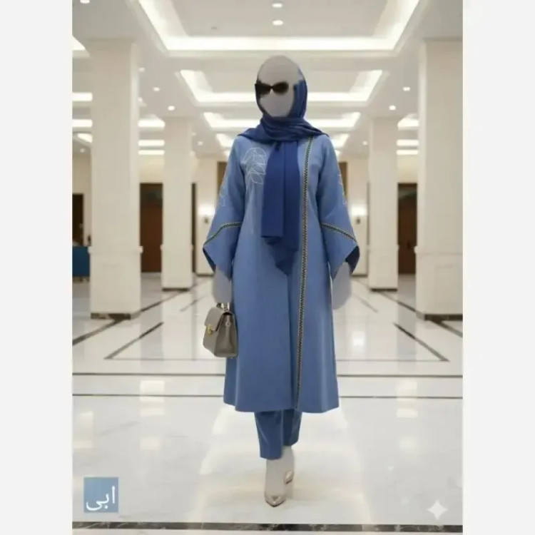 مانتو گلدوزی شده مدل رویسا جنس شانتون اسلپ درجه یک