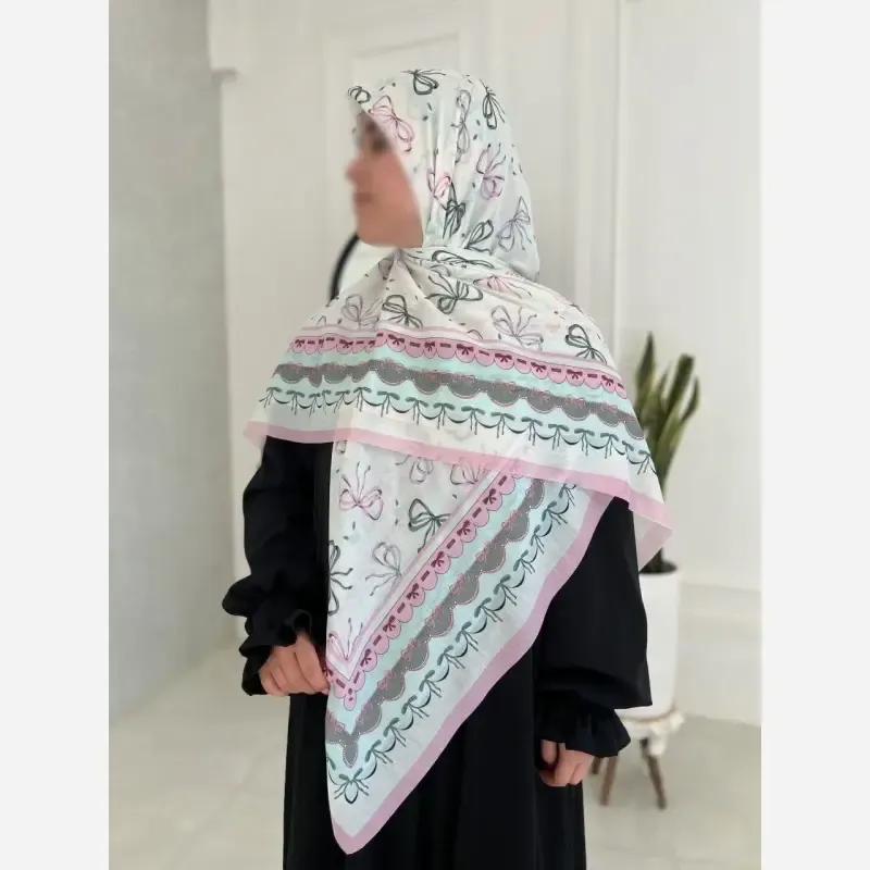 روسری طرحدار پینترستی سوپرنخ قواره 140 کیفیت تضمینی