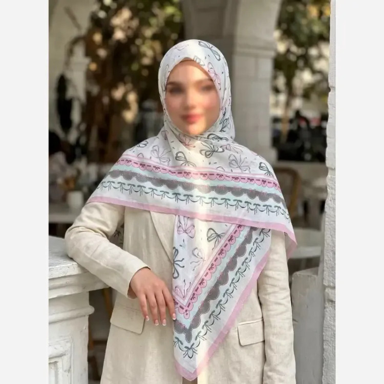 روسری طرحدار پینترستی سوپرنخ قواره 140 کیفیت تضمینی
