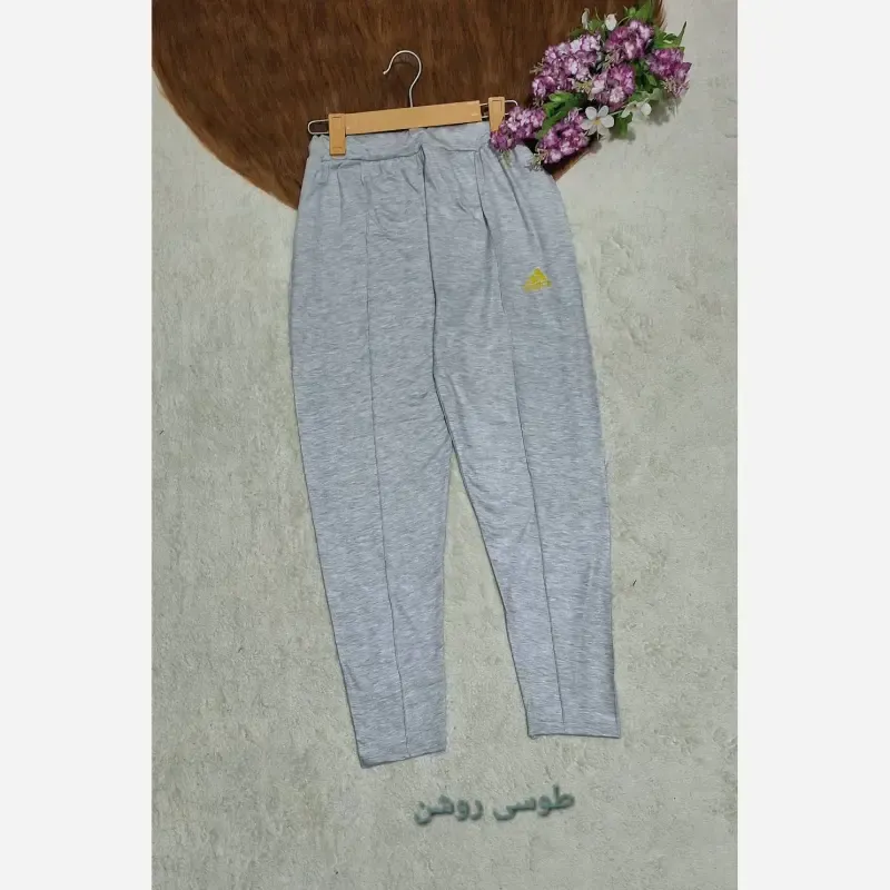 شلوار ورزشی و خانگی زنانه جنس گلکسی پنبه ملانژ فری سایز