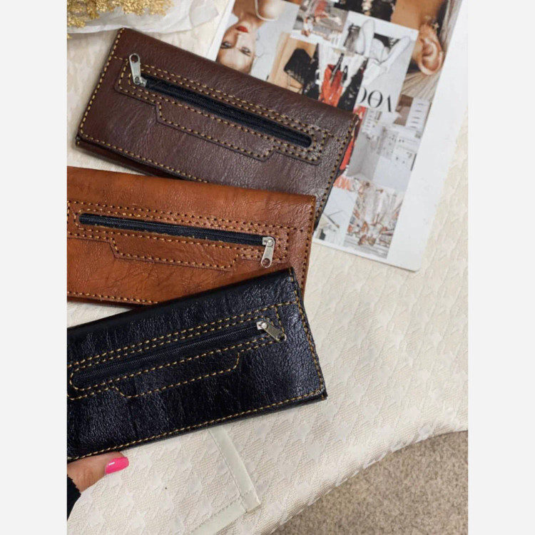 کیف پول موبایل چرم سه لت دستدوز مدل عطارد
